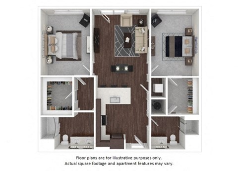 B1 1 3D disclaimer floor plan at The Casey, Colorado, 80202